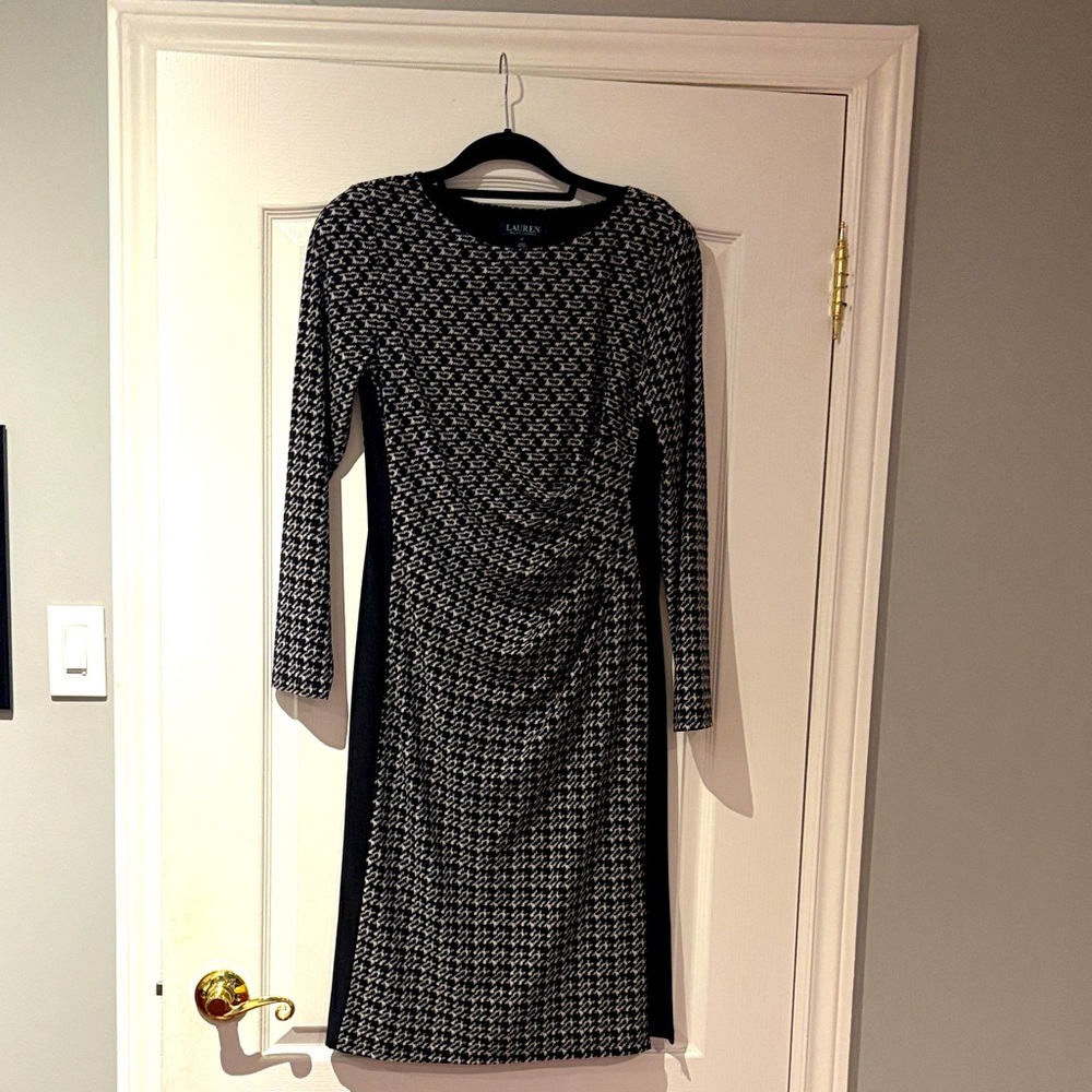 Ralph Lauren Black and White Midi Dress with Side Slit